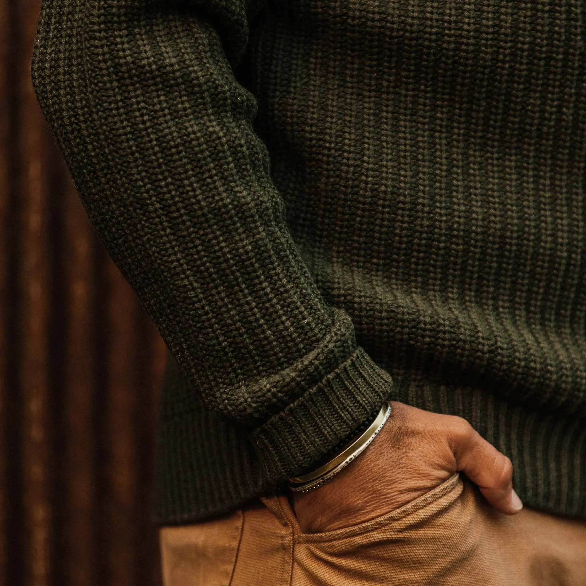 The Wharf Sweater in Dark Olive sold by Taylor Stitch product image thumbnail 4
