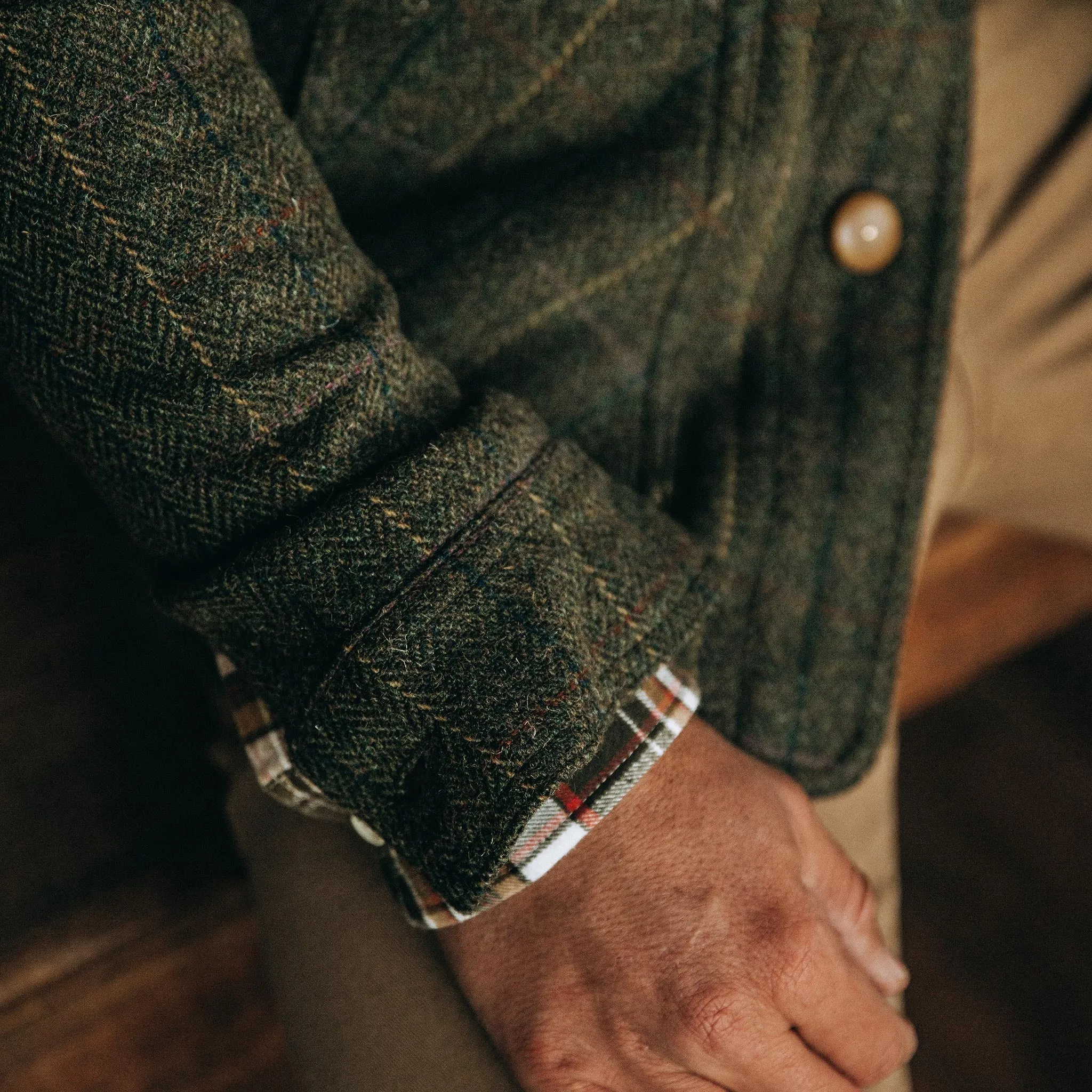 The Ojai Jacket in Olive Tweed Herringbone sold by Taylor Stitch product image thumbnail 5