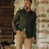 The Ojai Jacket in Olive Tweed Herringbone sold by Taylor Stitch