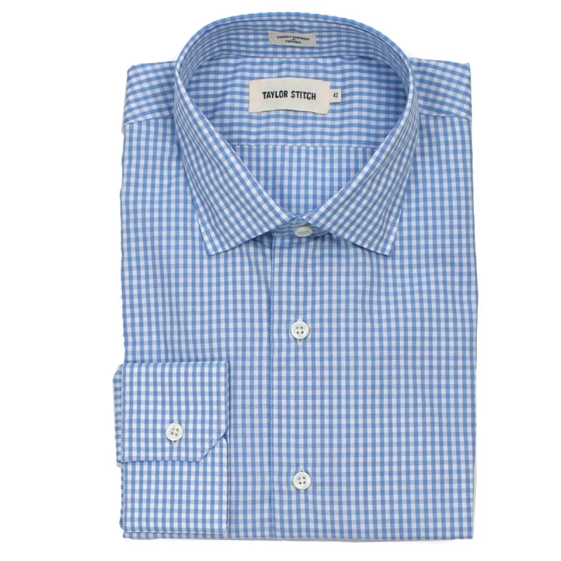 The Hyde in Sky Blue Mini Gingham sold by Taylor Stitch