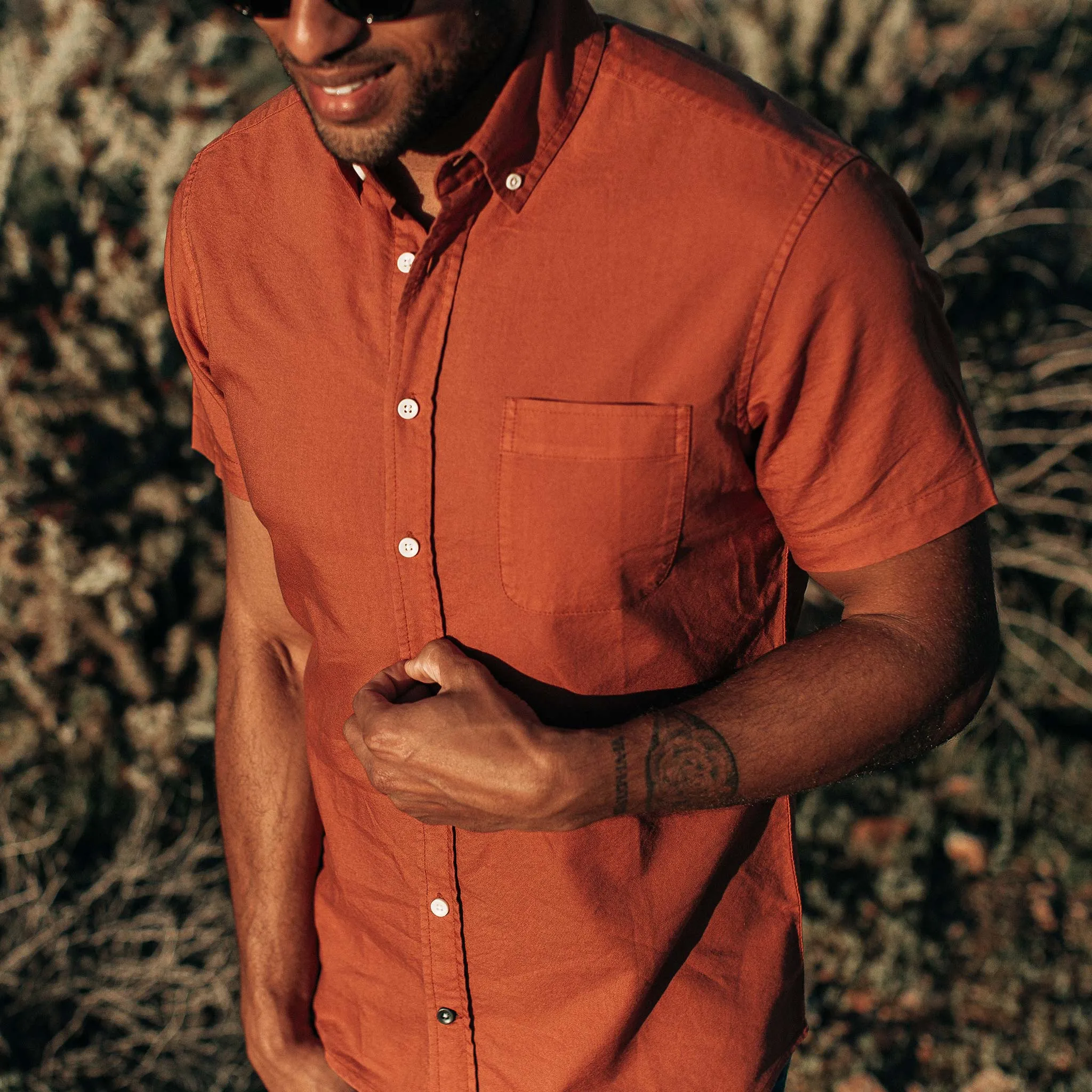 The Short Sleeve Jack in Terracotta Oxford sold by Taylor Stitch product image thumbnail 2