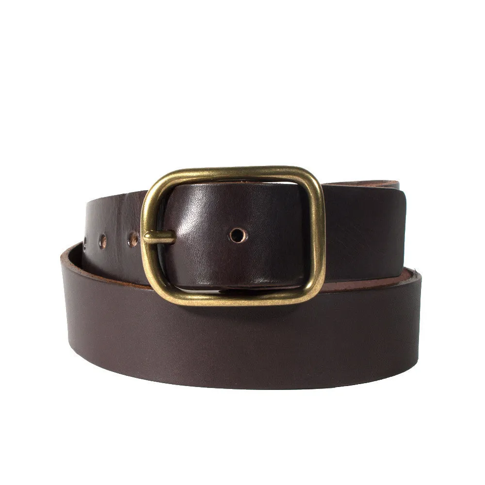 Chocolate Brass Buckle Belt - 1.5 sold by Taylor Stitch