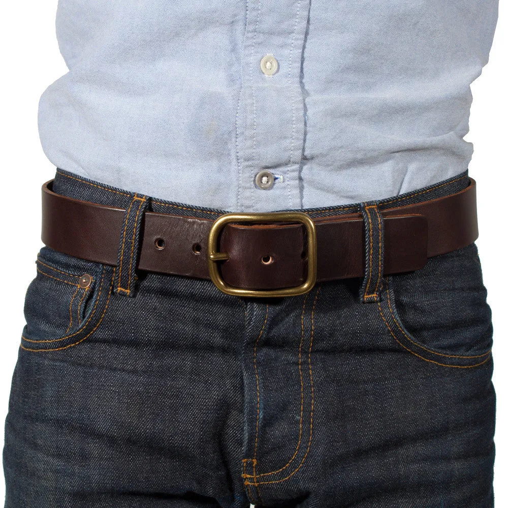 Chocolate Brass Buckle Belt - 1.5 sold by Taylor Stitch product image thumbnail 3