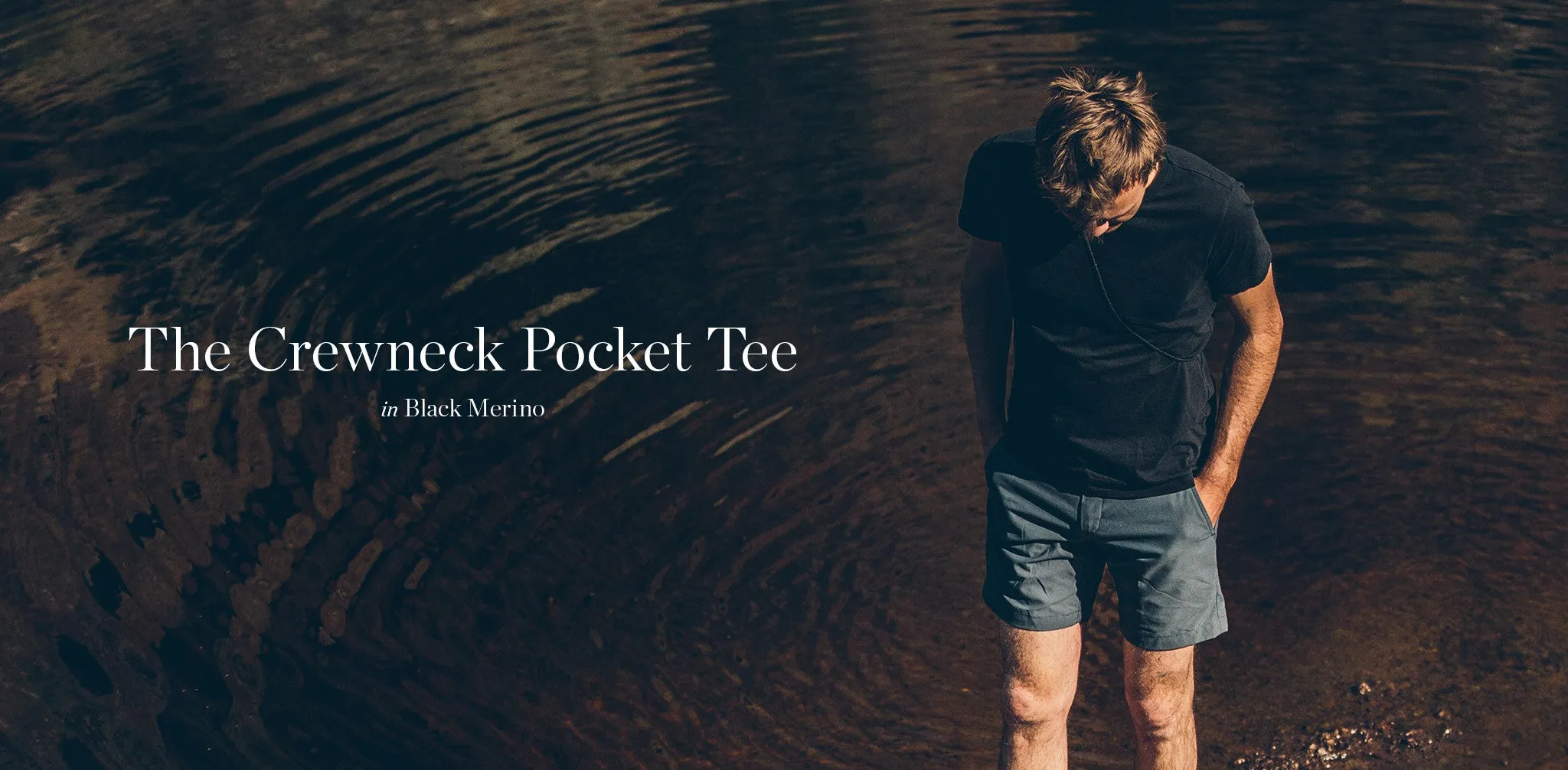 The Crewneck Pocket Tee in Black Merino sold by Taylor Stitch product image thumbnail 5