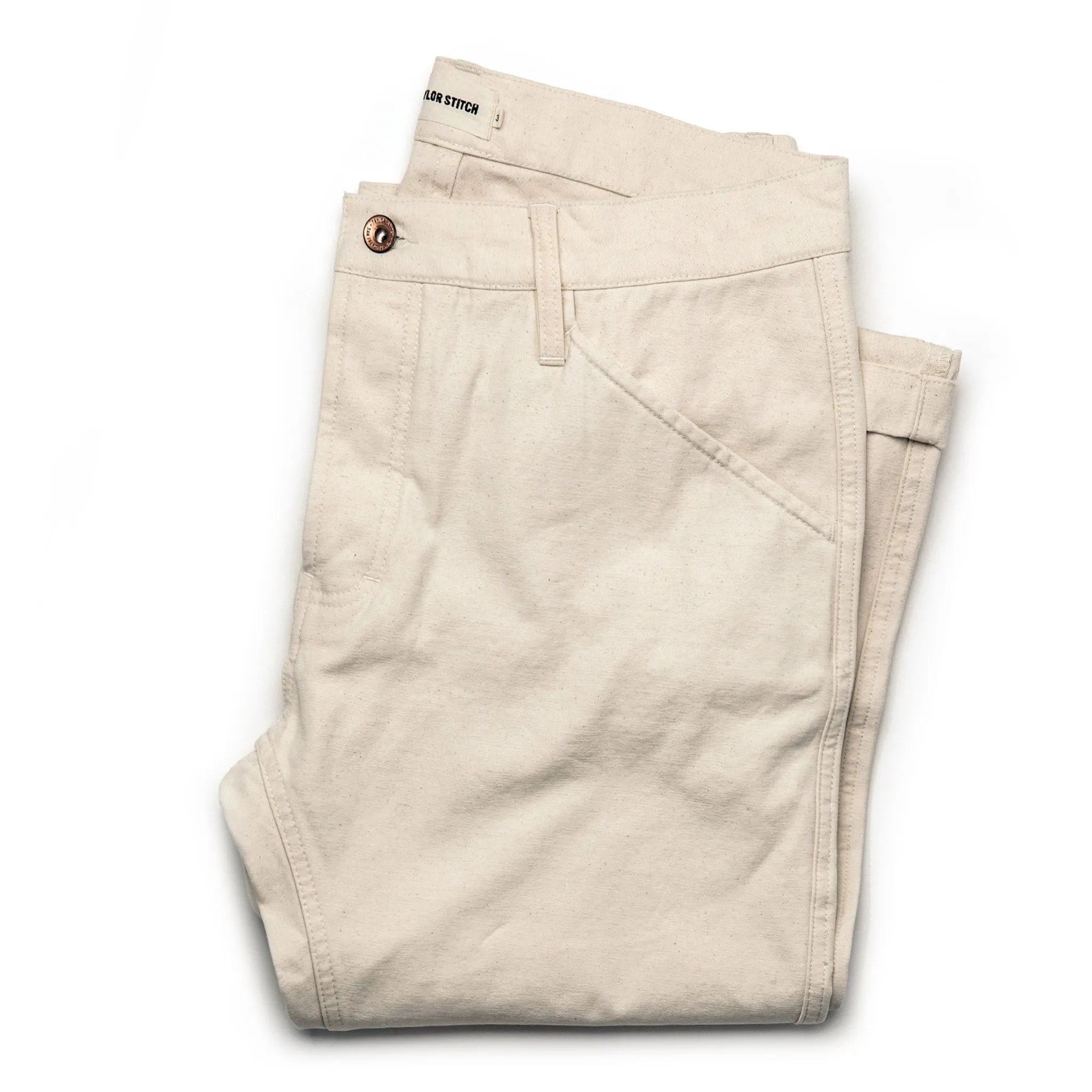 The Camp Pant in Natural Reverse Sateen sold by Taylor Stitch