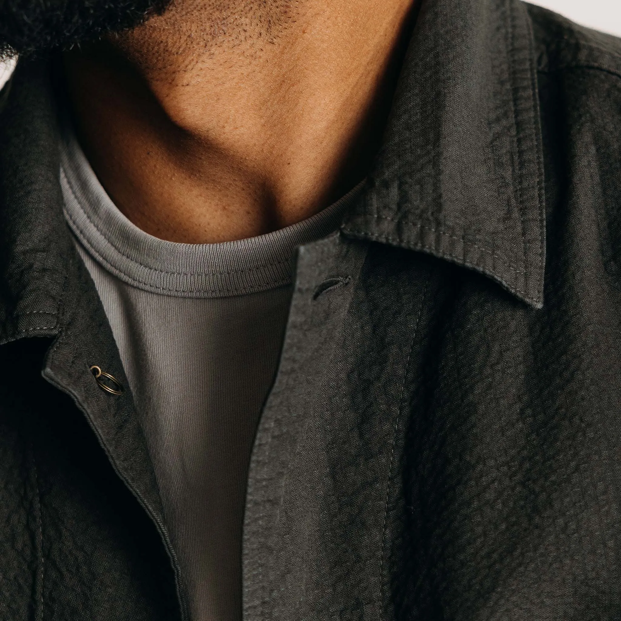 The Ojai Jacket in Faded Black Seersucker sold by Taylor Stitch product image thumbnail 4