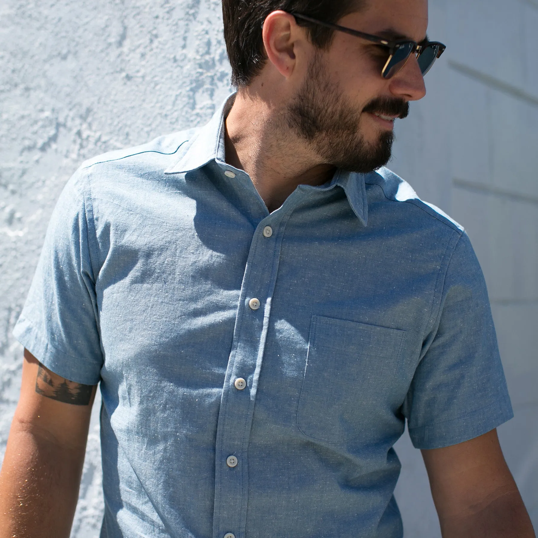 The Short Sleeve California in Slub Chambray sold by Taylor Stitch product image thumbnail 3