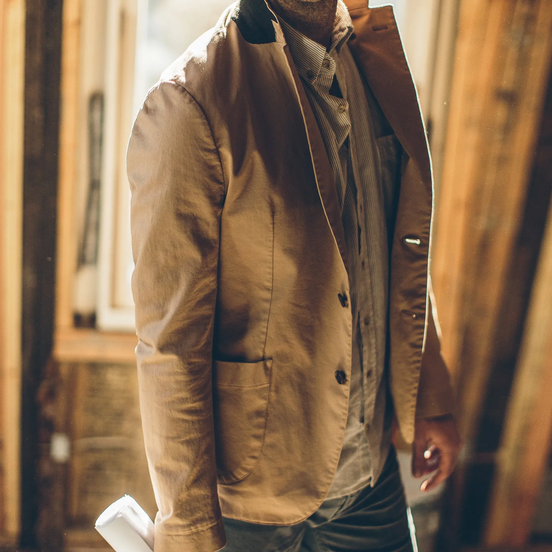 The Telegraph Jacket in Sea Washed Khaki sold by Taylor Stitch product image thumbnail 4