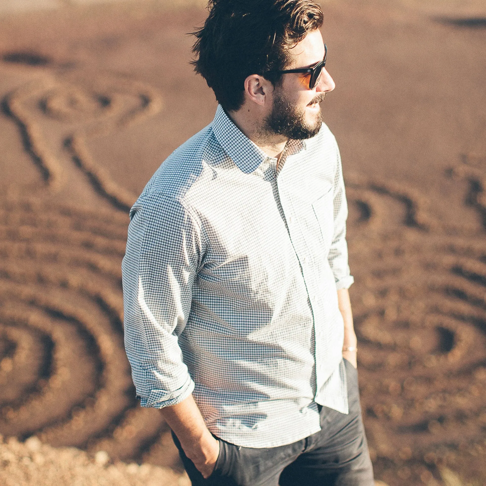 Antique Navy Check Club Collar sold by Taylor Stitch product image thumbnail 3