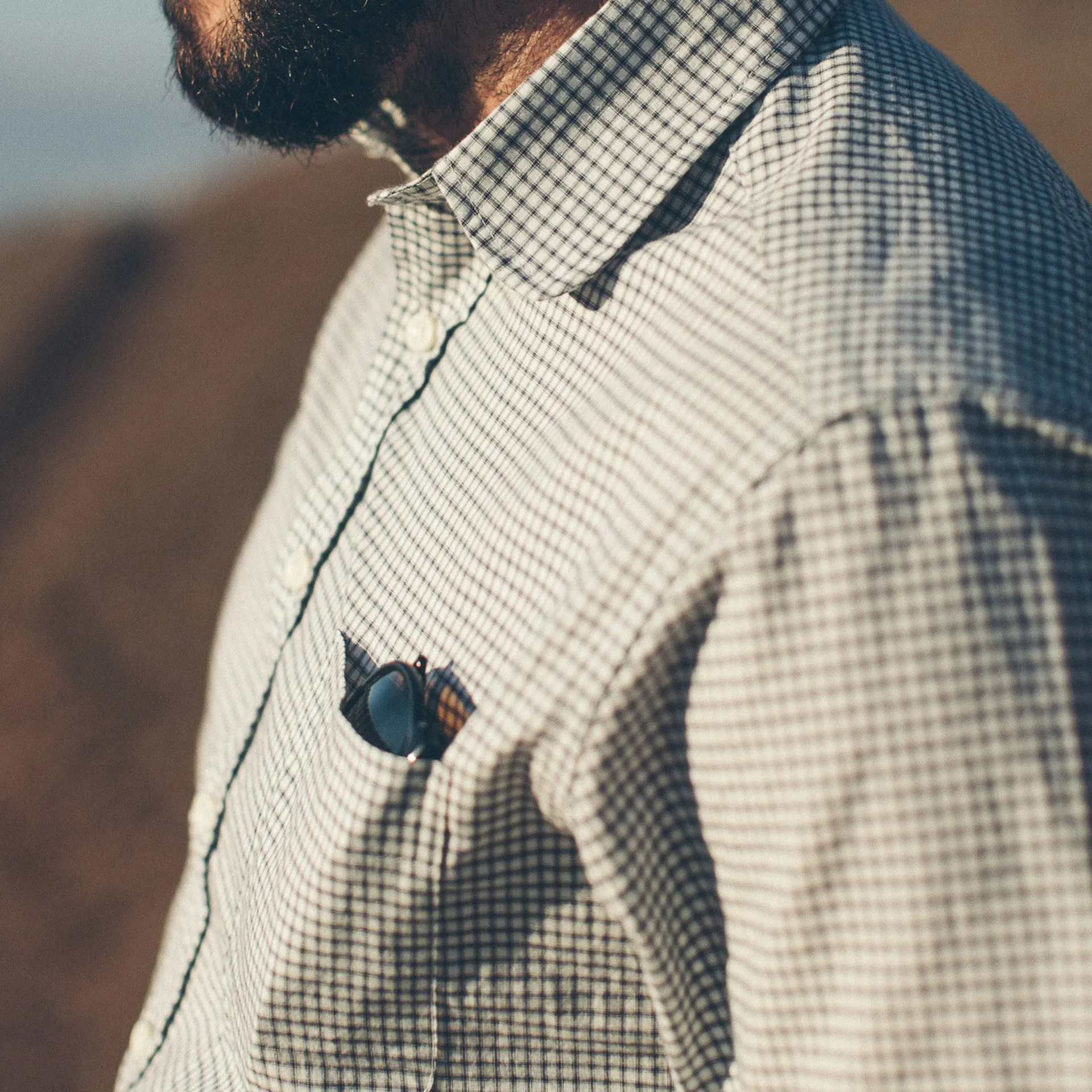 Antique Navy Check Club Collar sold by Taylor Stitch product image thumbnail 2
