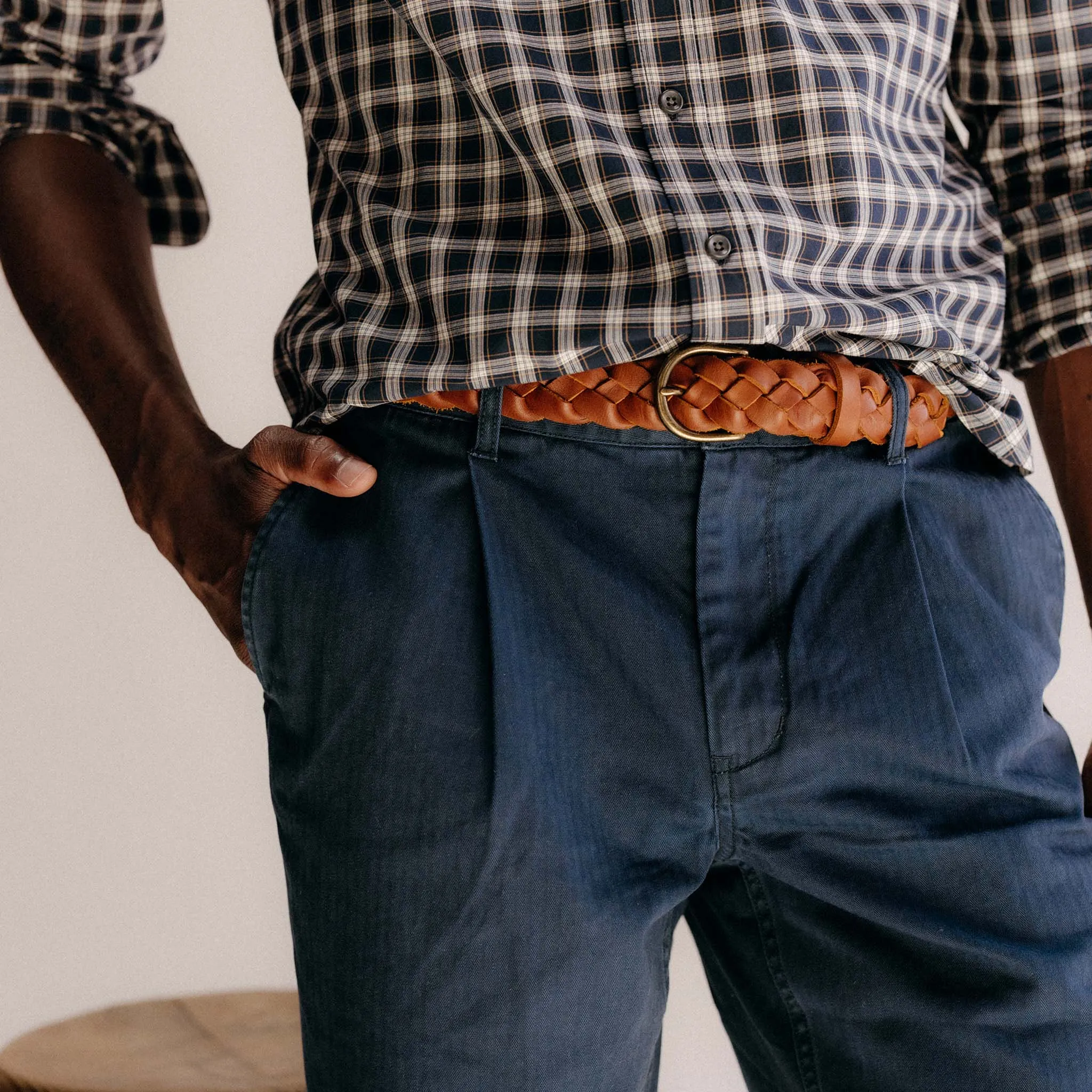 The Matlow Pant in Dark Navy Herringbone sold by Taylor Stitch product image thumbnail 5