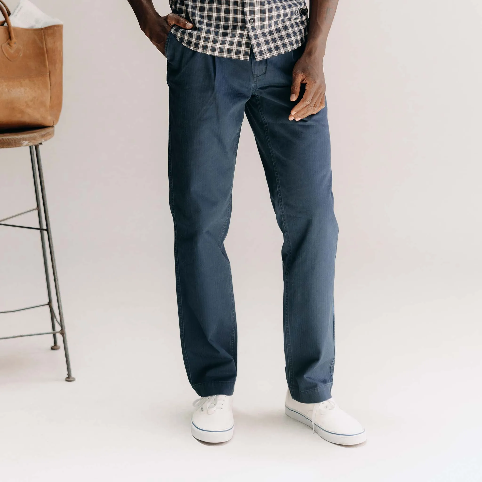 The Matlow Pant in Dark Navy Herringbone sold by Taylor Stitch product image thumbnail 3