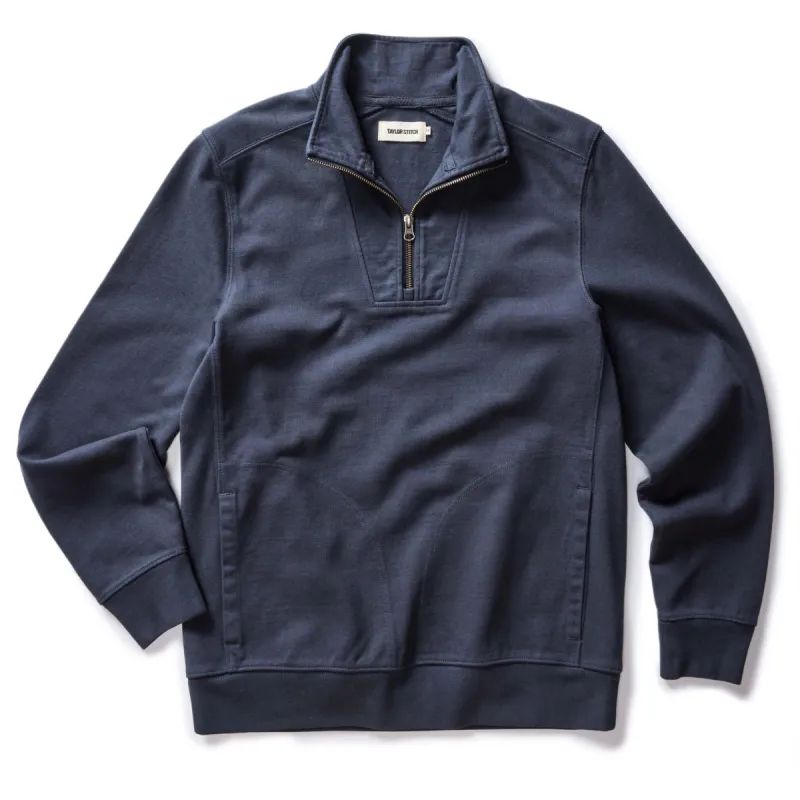 The Rugby Quarter Zip in Faded Navy sold by Taylor Stitch