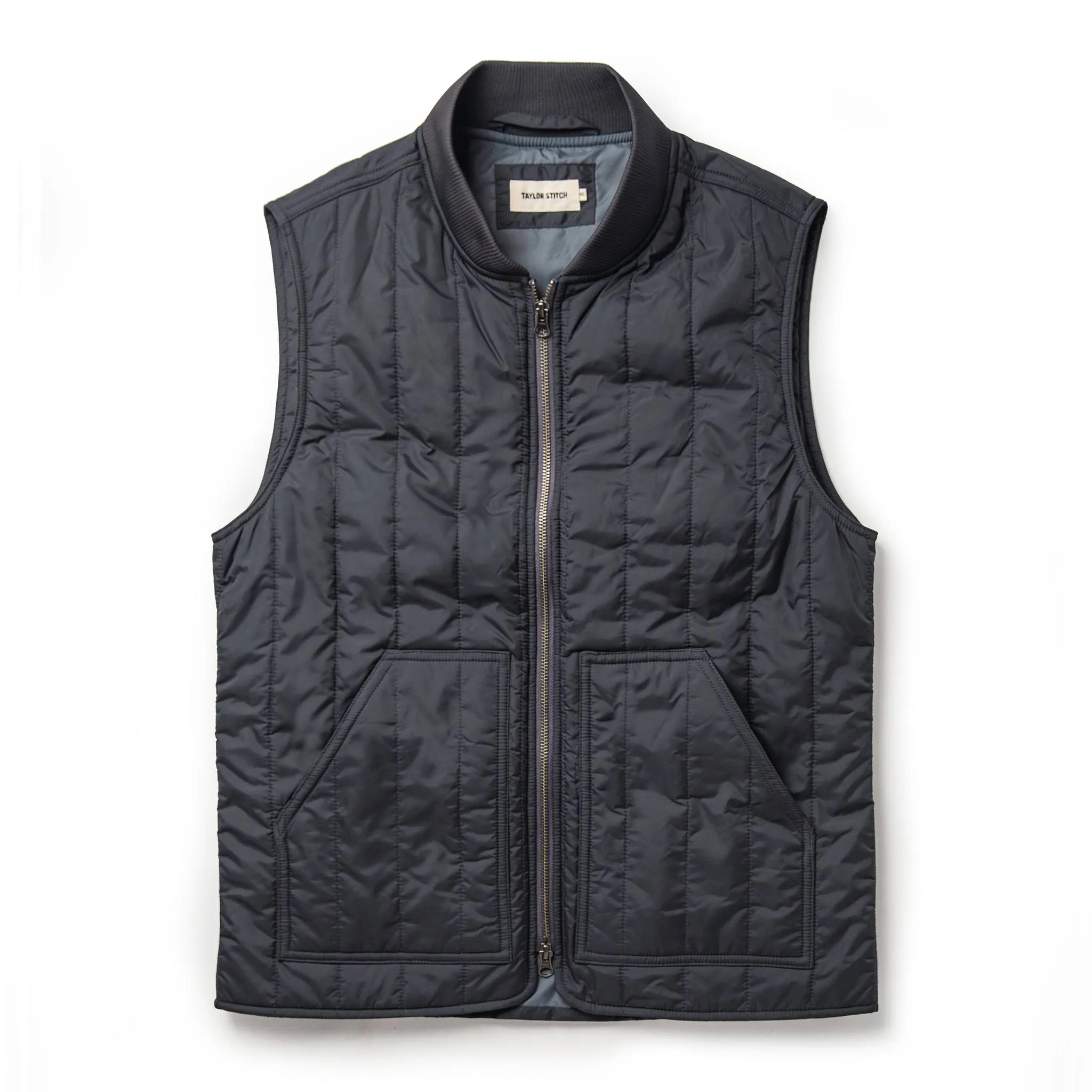 The Able Vest in Quilted Charcoal sold by Taylor Stitch
