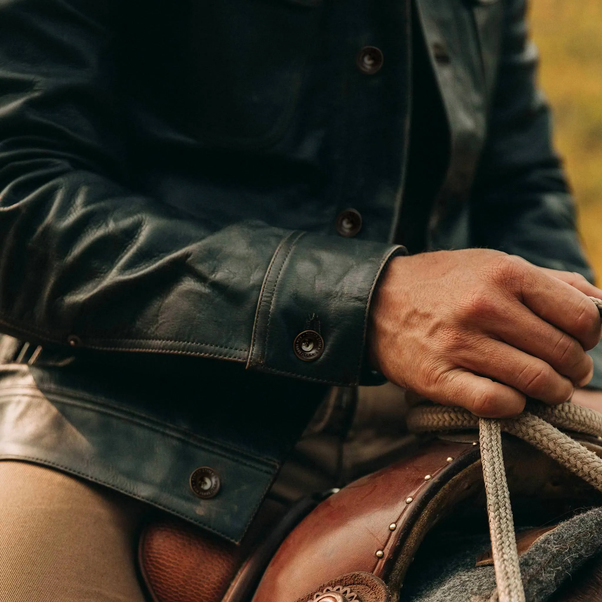 The Long Haul Jacket in Cola Leather sold by Taylor Stitch product image thumbnail 4