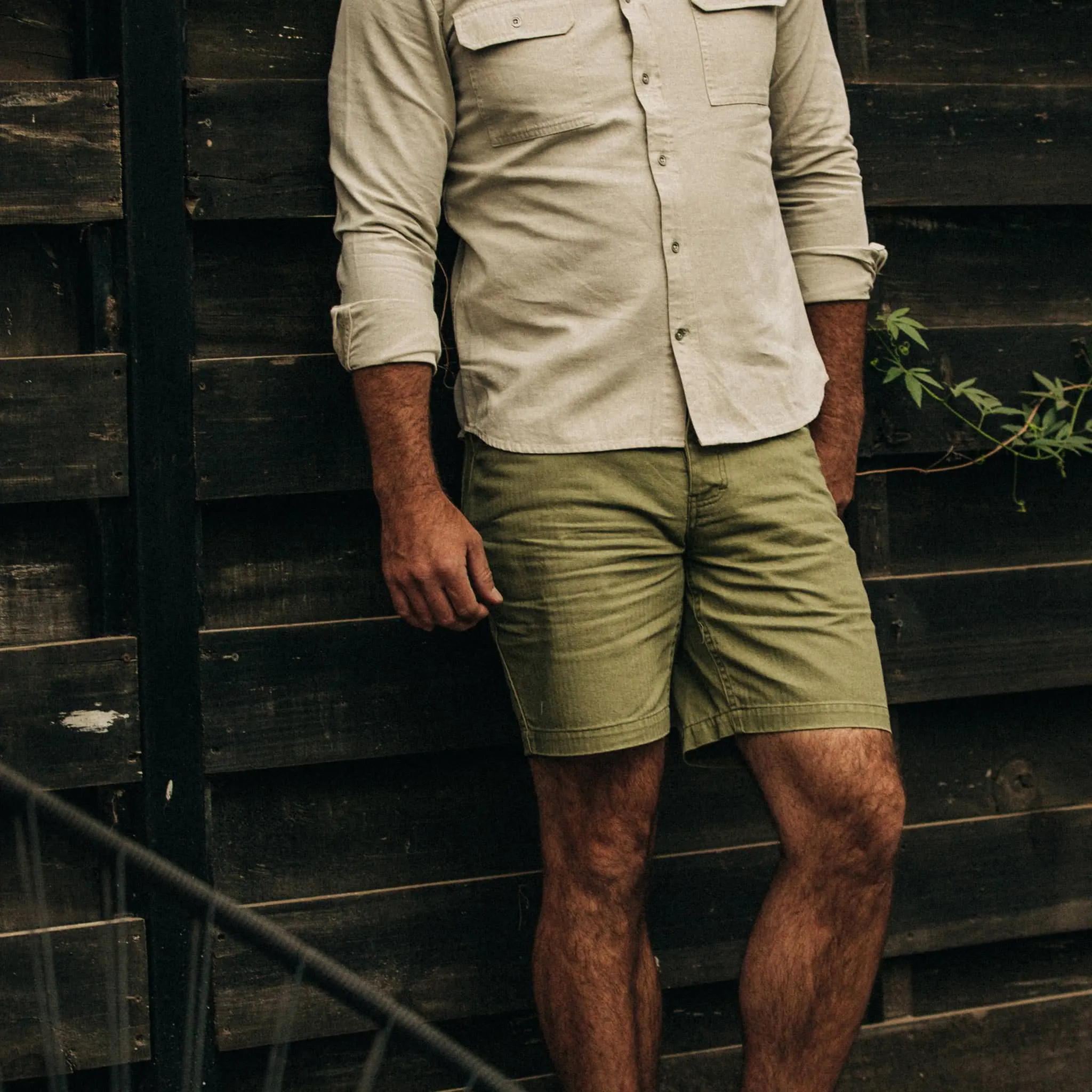 The Camp Short in Olive Herringbone sold by Taylor Stitch product image thumbnail 2