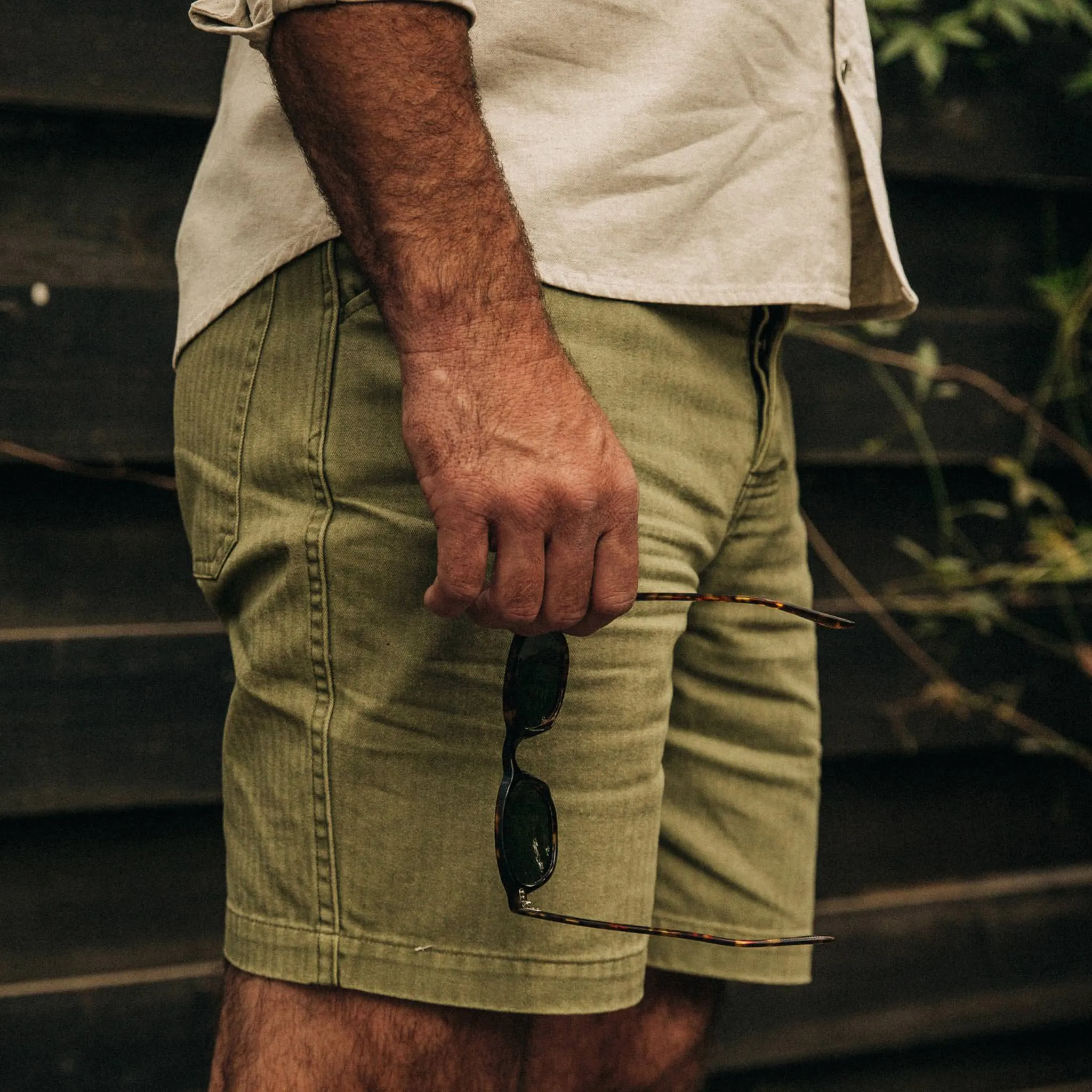 The Camp Short in Olive Herringbone sold by Taylor Stitch product image thumbnail 3