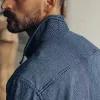 The Long Haul Jacket in Washed Indigo Stripe sold by Taylor Stitch
