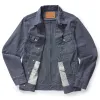 The Long Haul Jacket in Washed Indigo Stripe sold by Taylor Stitch