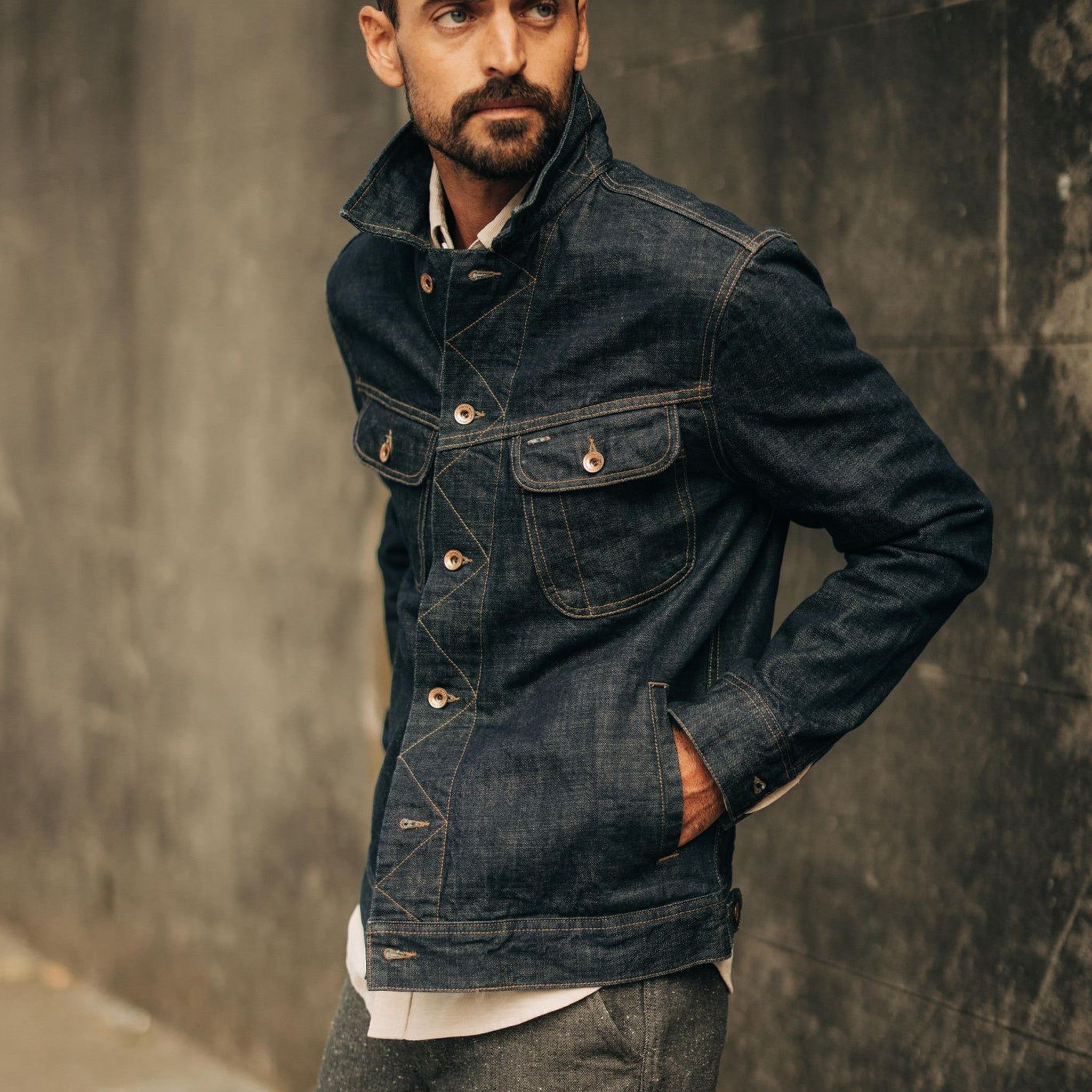 The Long Haul Jacket in Rinsed Organic Selvage sold by Taylor Stitch product image thumbnail 5