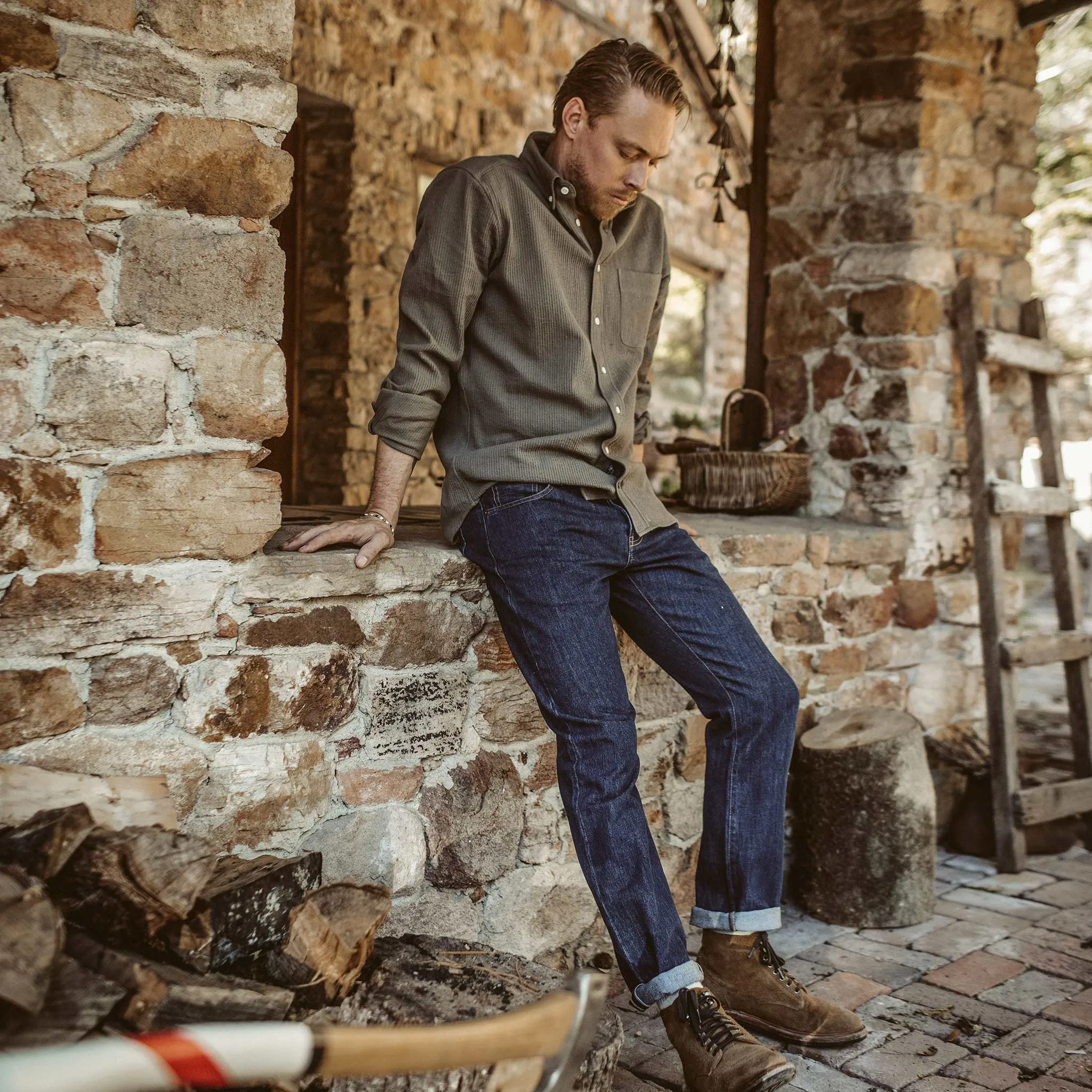 The Democratic Jean in 3 Month Rinse Selvage sold by Taylor Stitch product image thumbnail 2