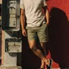 The Foundation Short in Olive Twill sold by Taylor Stitch