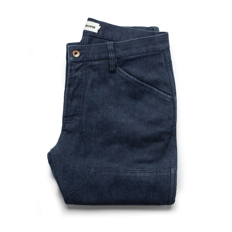 The Chore Pant in Indigo Boss Duck sold by Taylor Stitch