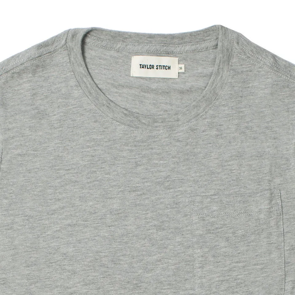 The Crewneck Pocket Tee in Heather Grey sold by Taylor Stitch product image thumbnail 3