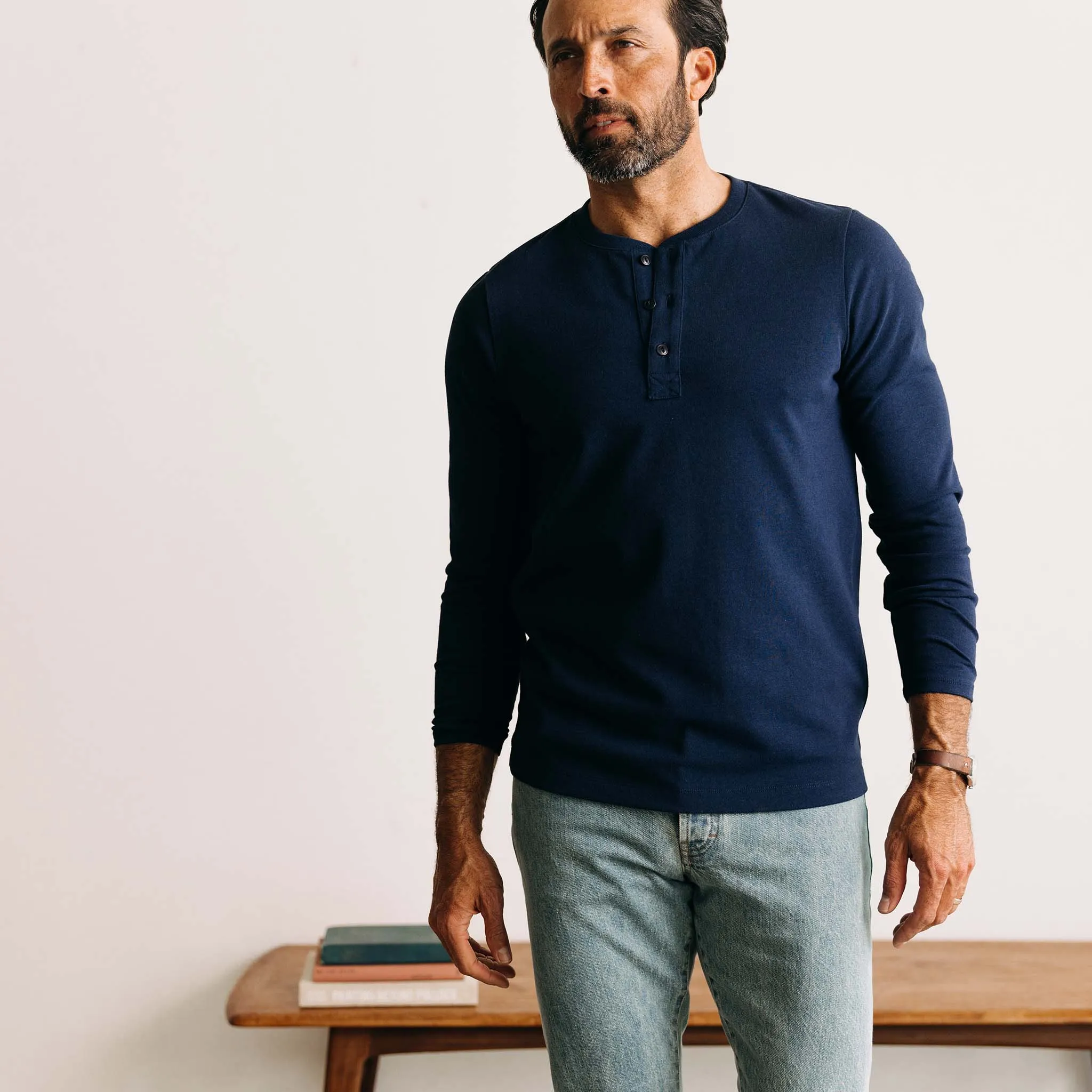 The Heavy Bag Henley in Navy sold by Taylor Stitch product image thumbnail 4