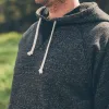 The Hoodie in Charcoal Fleck Fleece sold by Taylor Stitch