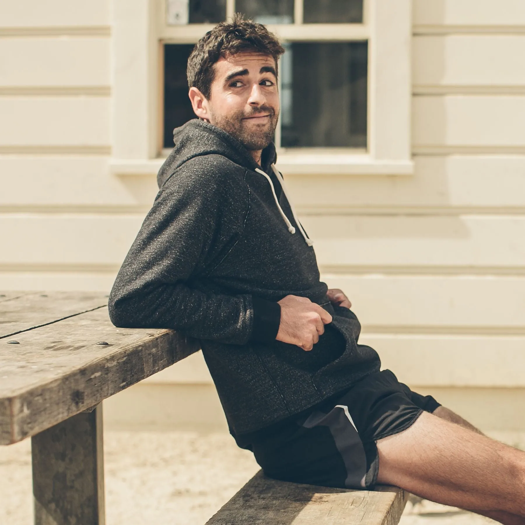 The Hoodie in Charcoal Fleck Fleece sold by Taylor Stitch product image thumbnail 2