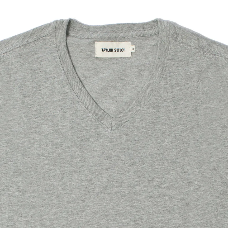 The V-Neck Tee in Heather Grey sold by Taylor Stitch product image thumbnail 5