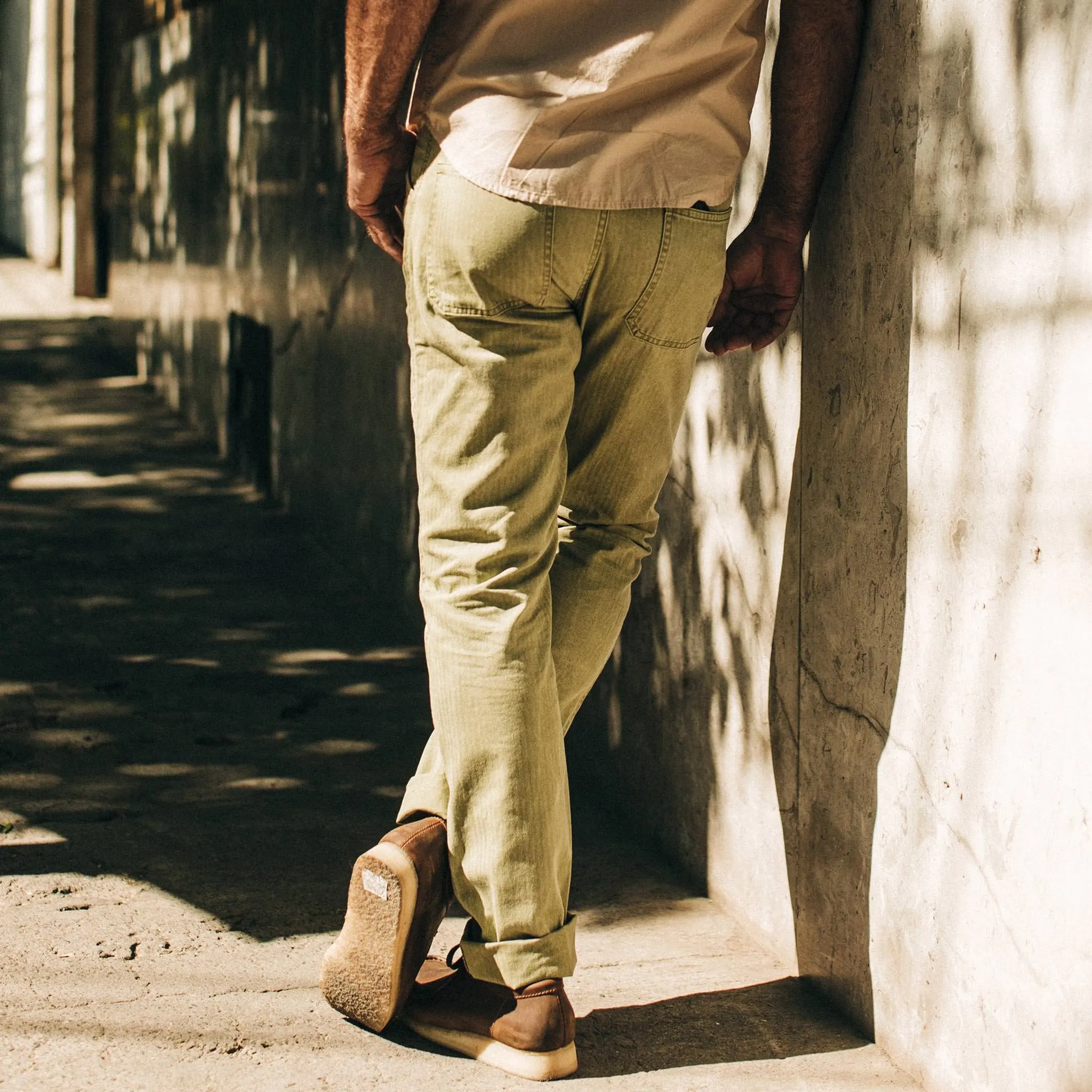 The Camp Pant in Olive Herringbone sold by Taylor Stitch product image thumbnail 5