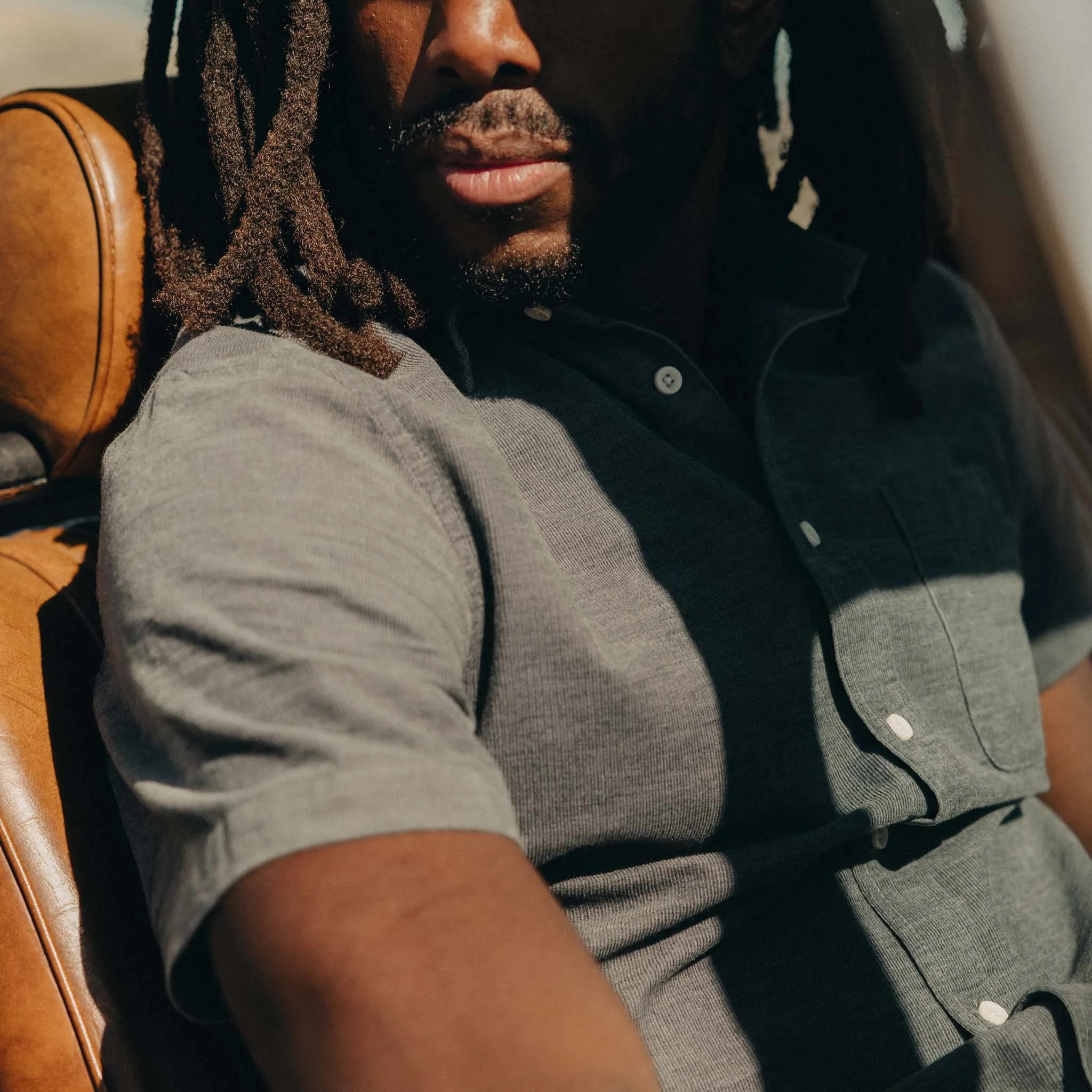 The Short Sleeve California in Heather Slate Cord sold by Taylor Stitch product image thumbnail 4