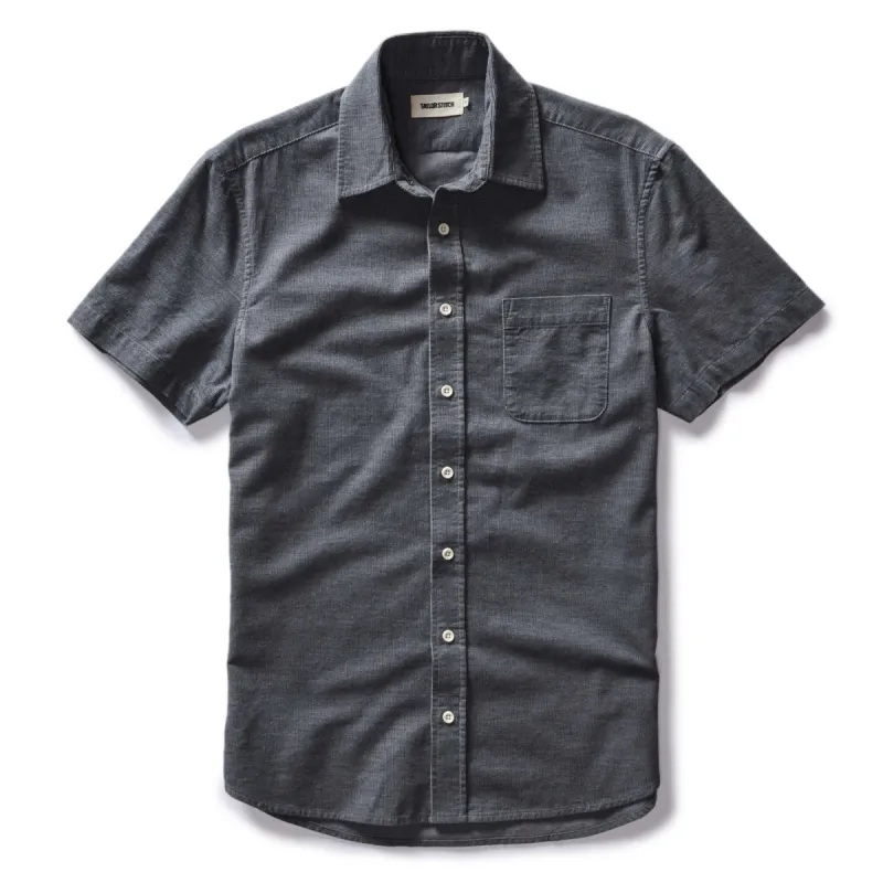 The Short Sleeve California in Heather Slate Cord sold by Taylor Stitch
