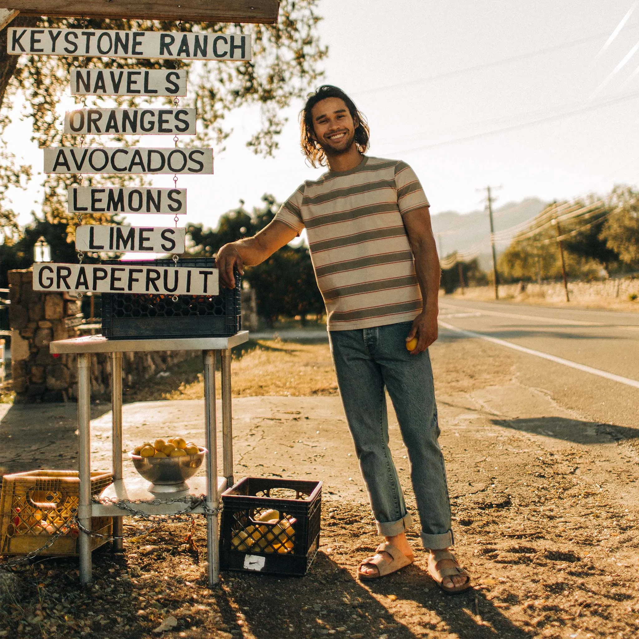 The Organic Cotton Tee in Seagrass Stripe sold by Taylor Stitch product image thumbnail 2