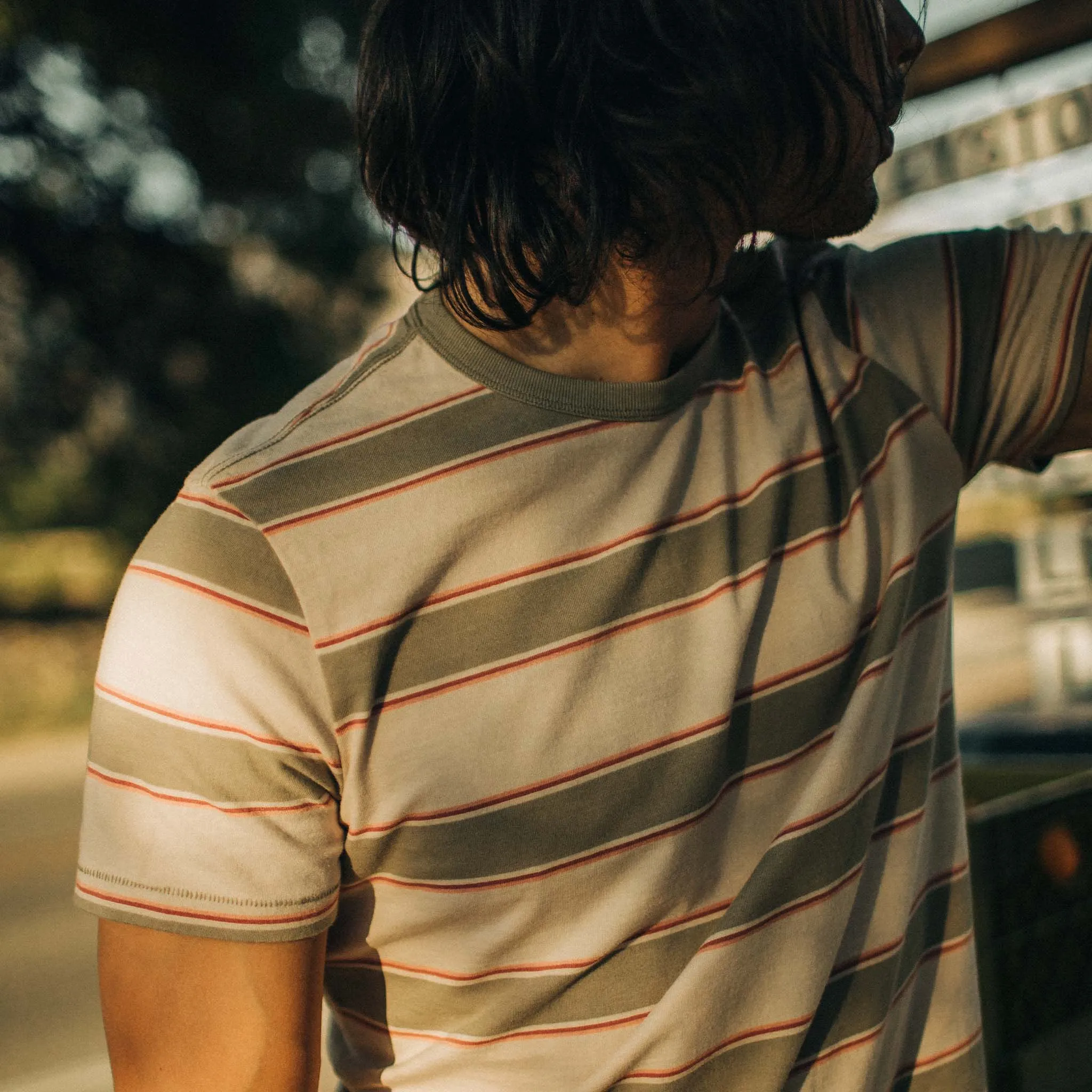 The Organic Cotton Tee in Seagrass Stripe sold by Taylor Stitch product image thumbnail 3