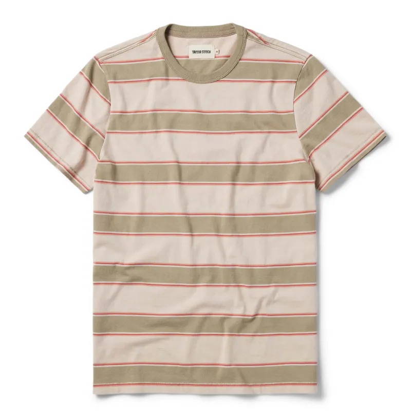 The Organic Cotton Tee in Seagrass Stripe sold by Taylor Stitch