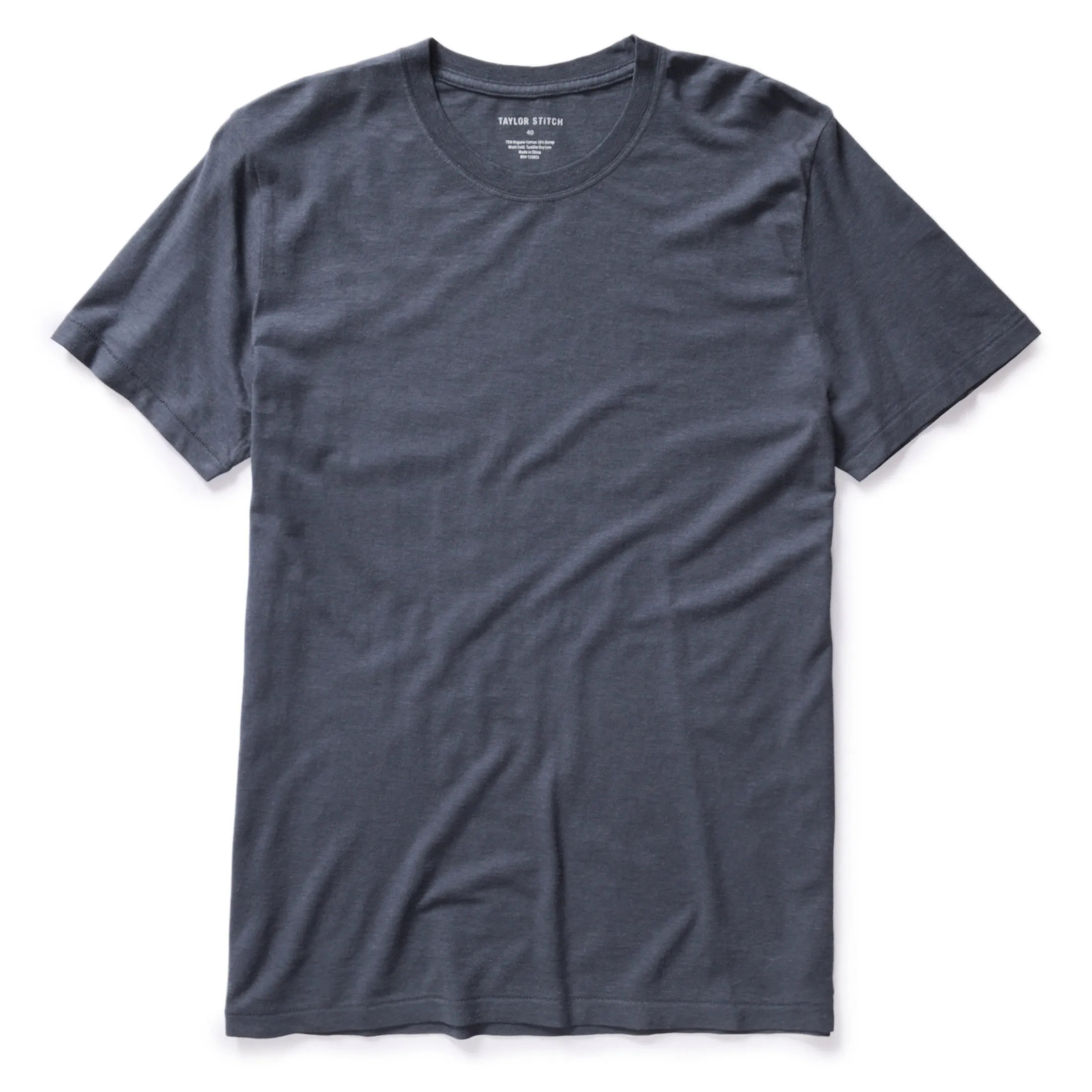 The Cotton Hemp Tee in Navy sold by Taylor Stitch