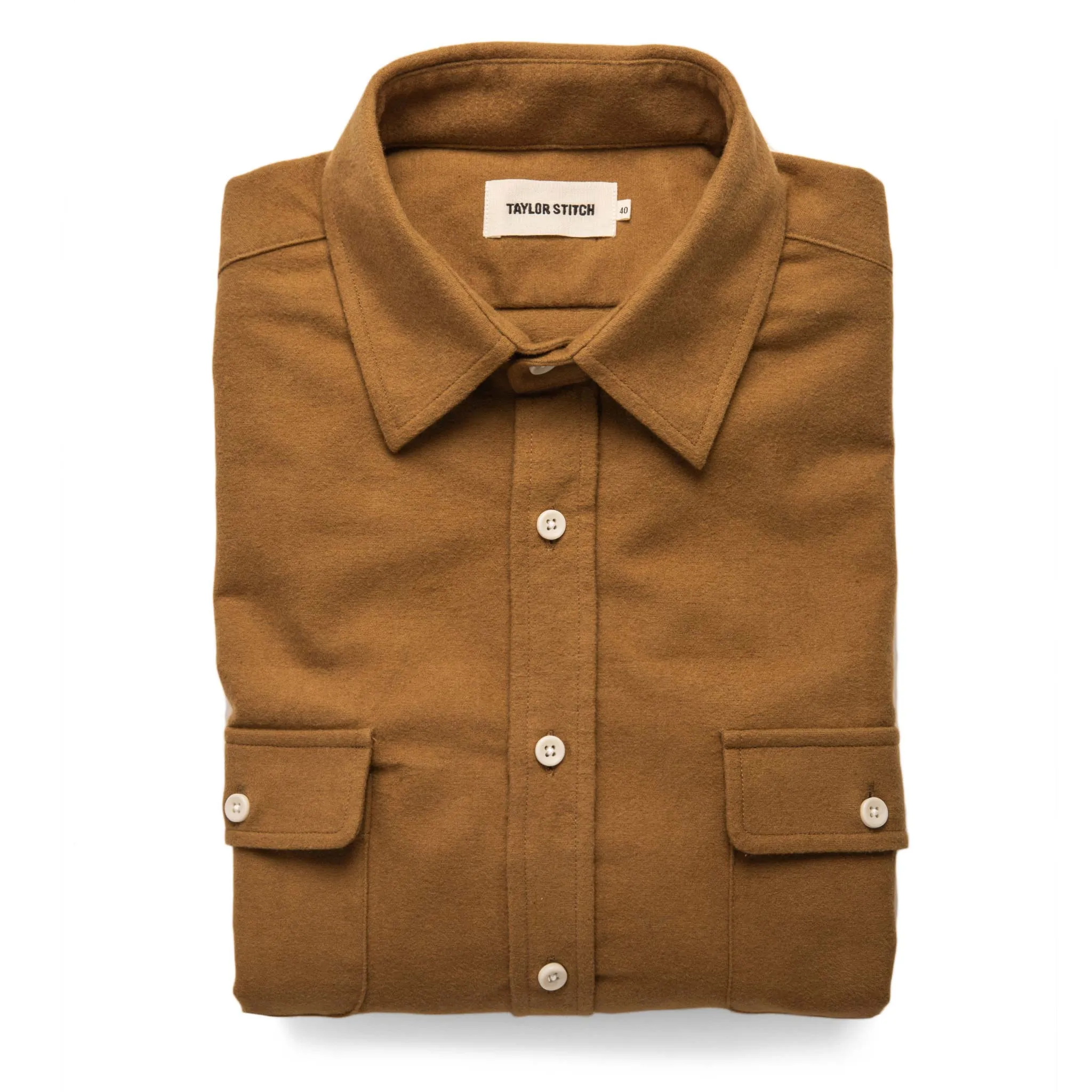 The Yosemite Shirt in British Khaki sold by Taylor Stitch