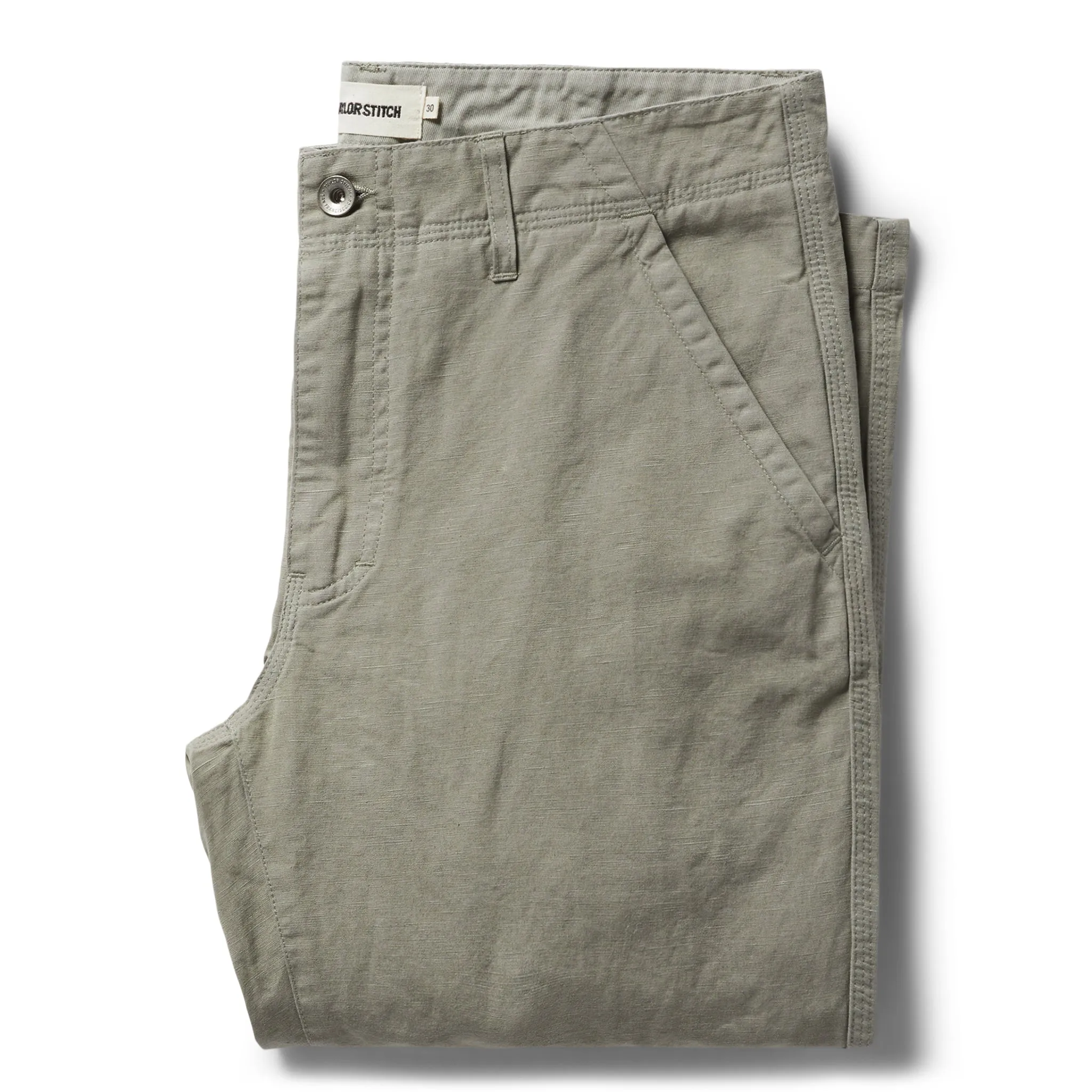 The Morse Pant in Sagebrush Slub sold by Taylor Stitch