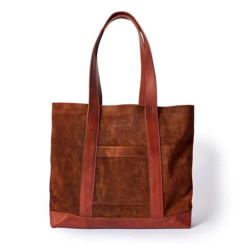 The Roughout Tote in Chocolate Suede sold by Taylor Stitch