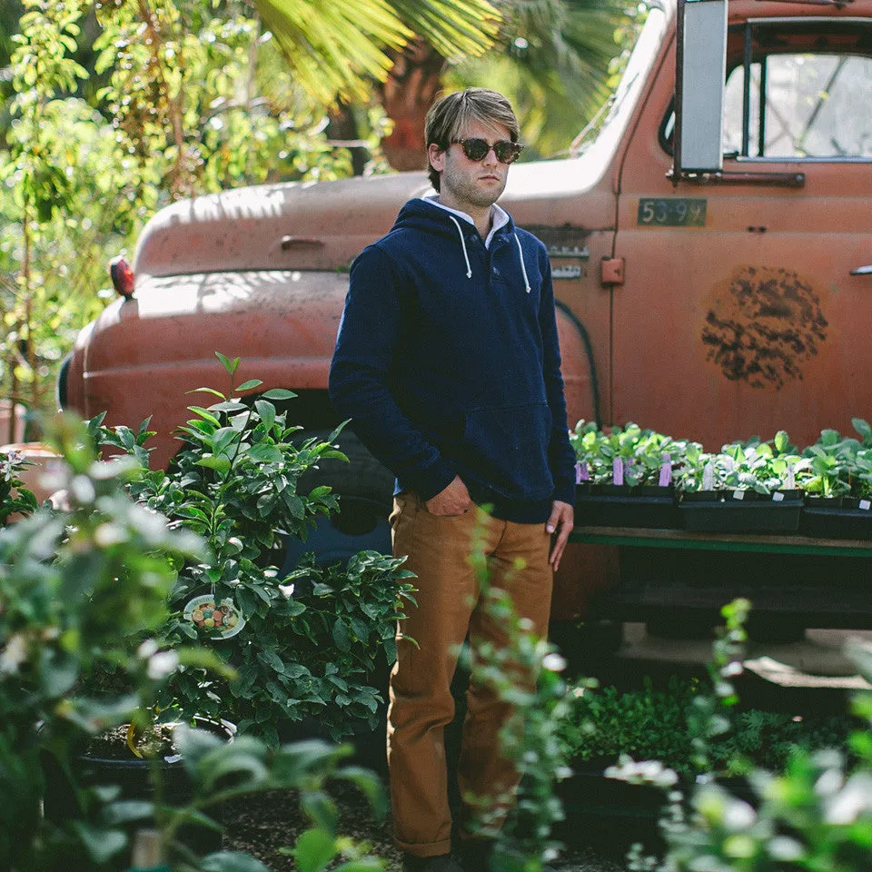 Indigo 3 Button Hooded Sweatshirt sold by Taylor Stitch product image thumbnail 3