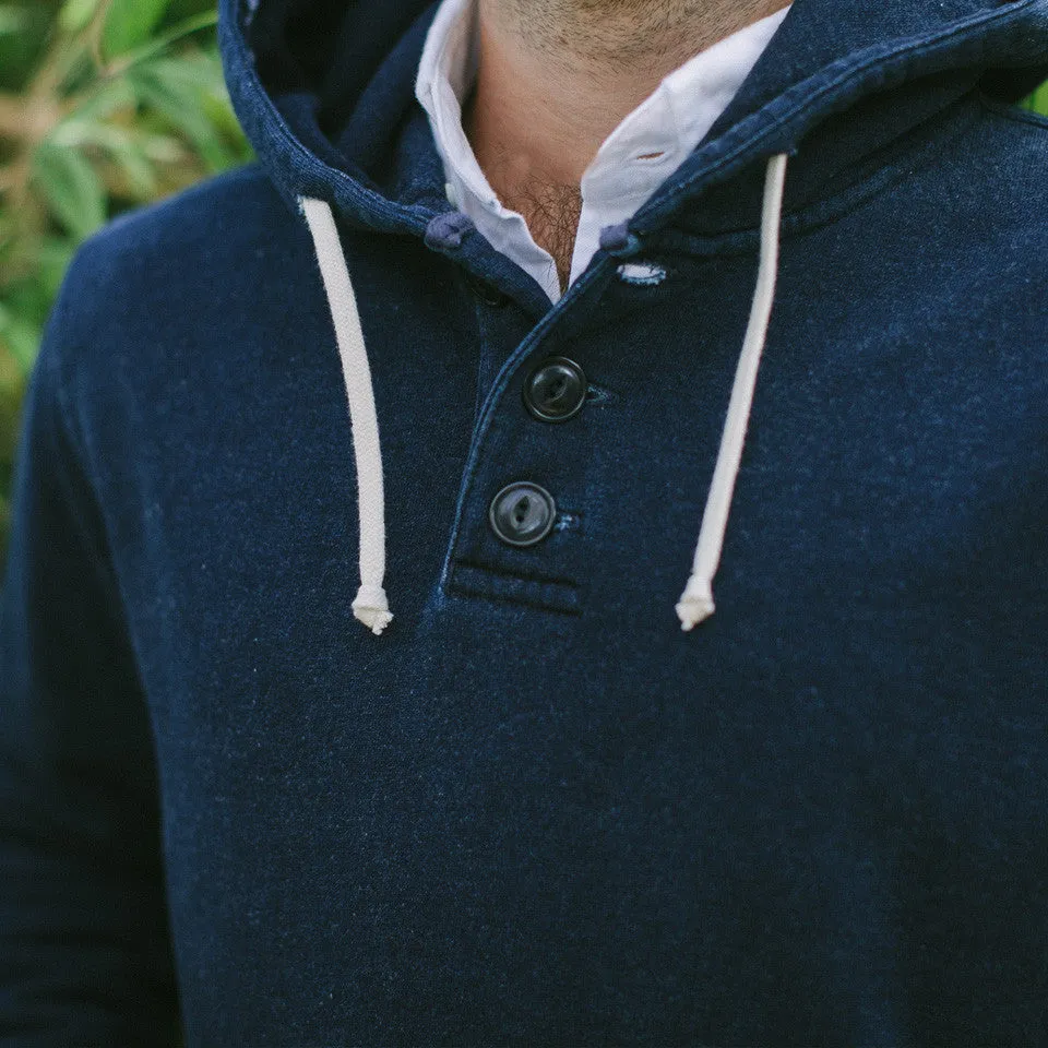 Indigo 3 Button Hooded Sweatshirt sold by Taylor Stitch product image thumbnail 5