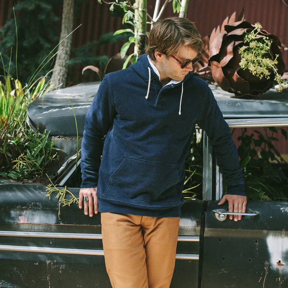 Indigo 3 Button Hooded Sweatshirt sold by Taylor Stitch product image thumbnail 4