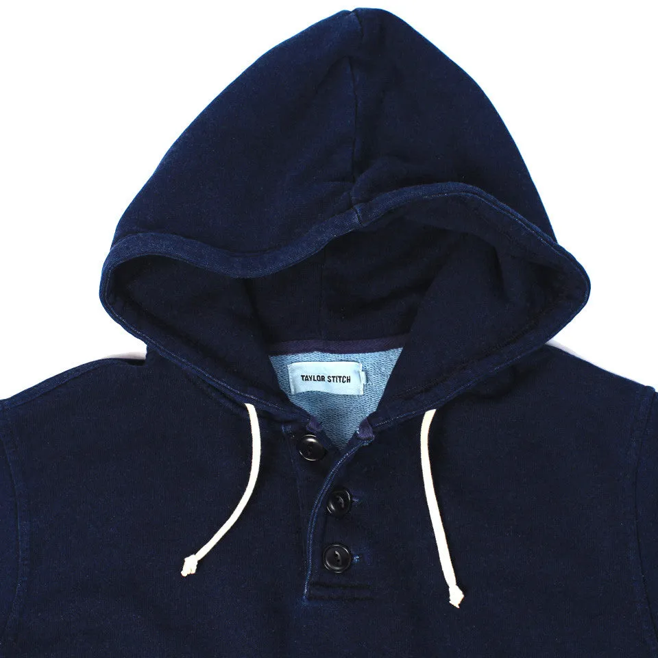 Indigo 3 Button Hooded Sweatshirt sold by Taylor Stitch product image thumbnail 2