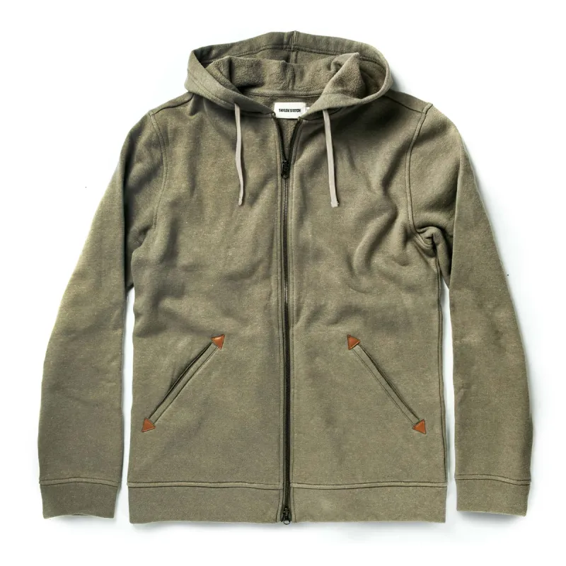 The Après Hoodie in Olive sold by Taylor Stitch