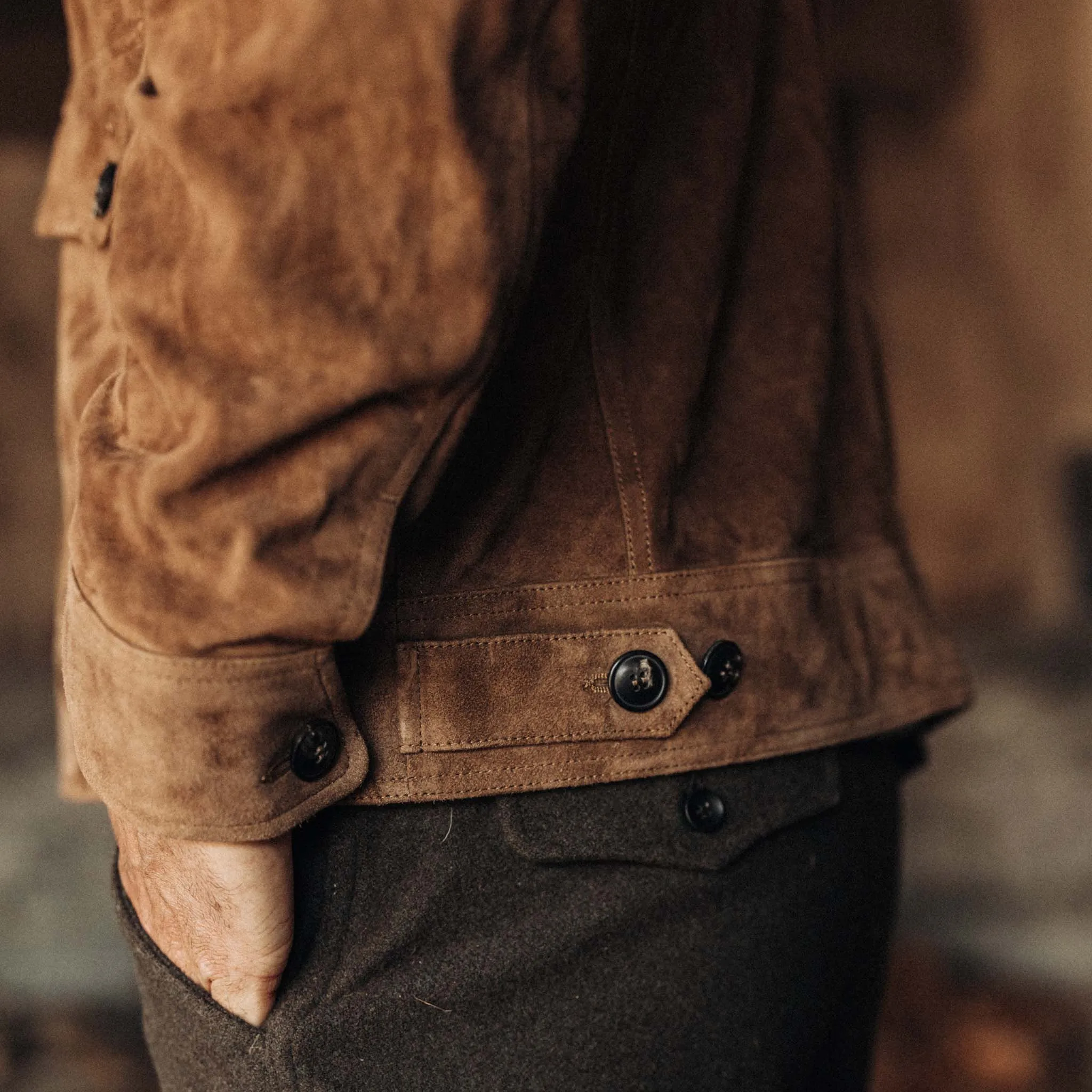 The James Jacket in Vintage Tan Suede sold by Taylor Stitch product image thumbnail 4