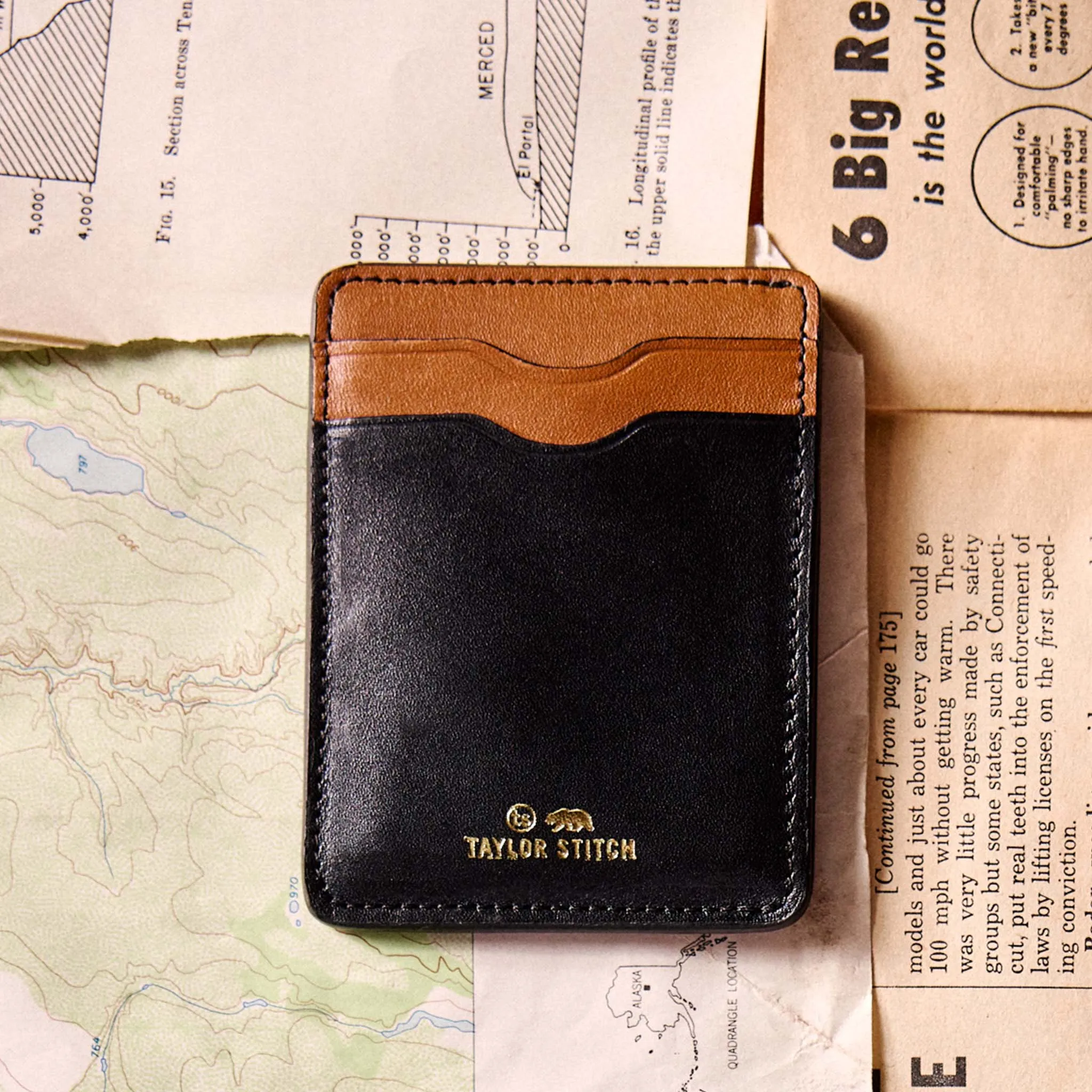 The Minimalist Wallet in Black sold by Taylor Stitch product image thumbnail 2