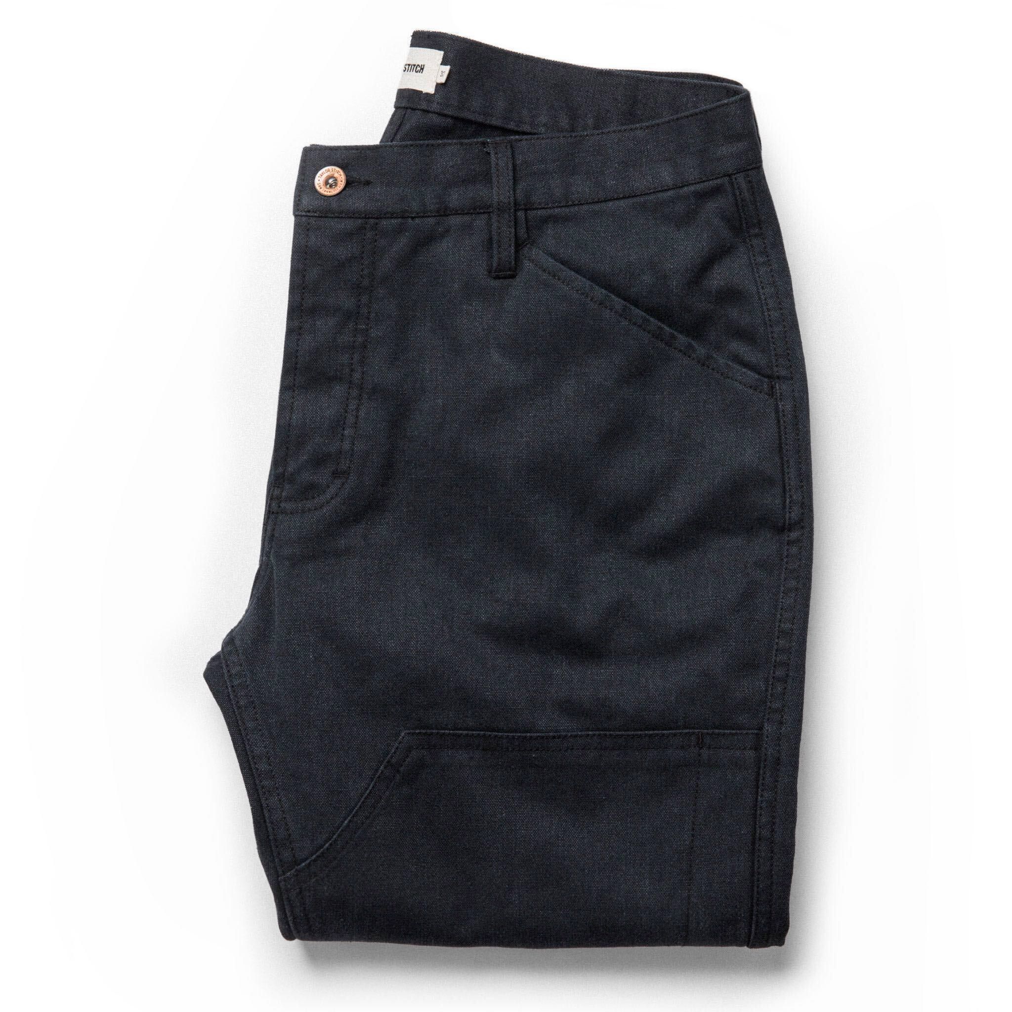 The Chore Pant in Coal Boss Duck sold by Taylor Stitch